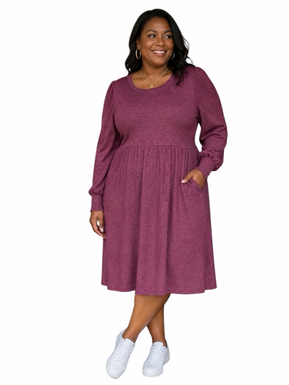 Torrid 2 (2X) Super Soft Plush Knit Fit & Flare Knee Length Dress w/ Pockets